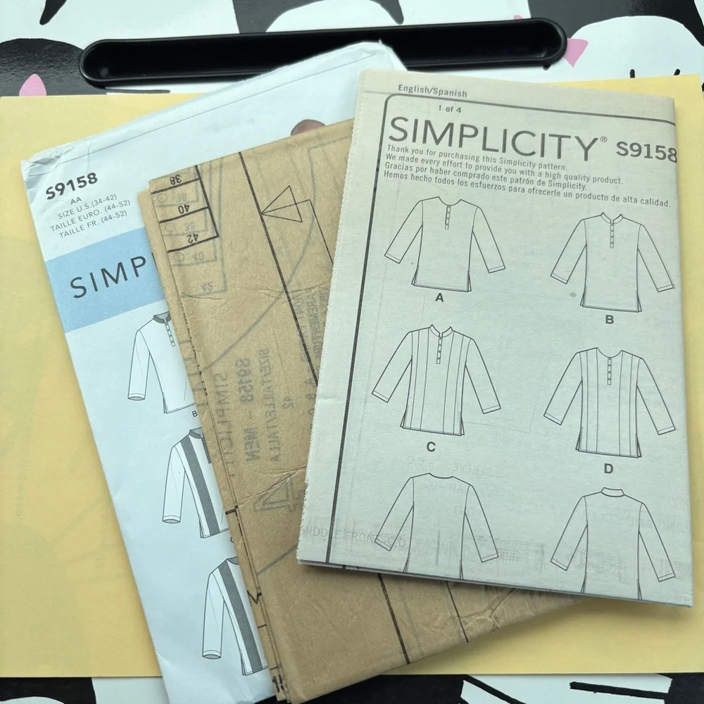 Simplicity Pattern S9158 for Men’s Shirts